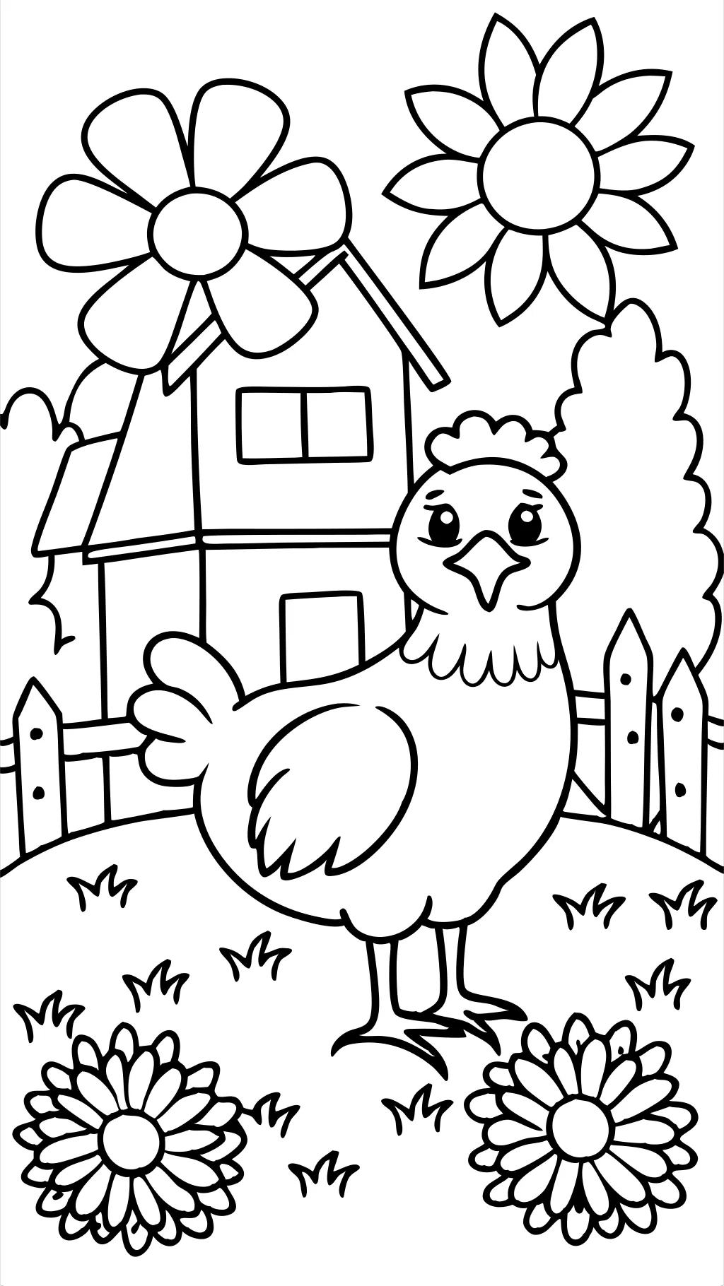 coloring page chicken